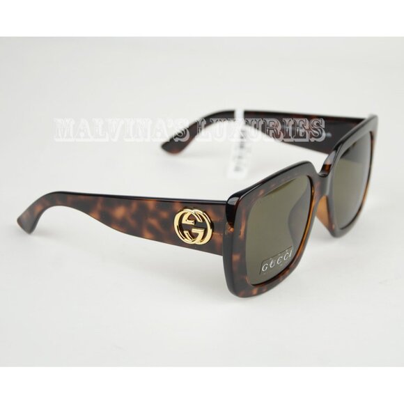 GUCCI SUNGLASSES GG3837/F/S LSDEJ DARK TORTOISESHELL SQUARE INTERLOCKING G - Picture 3 of 8